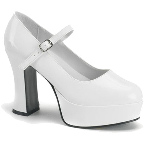 Womens White Mary Jane Platform Shoes