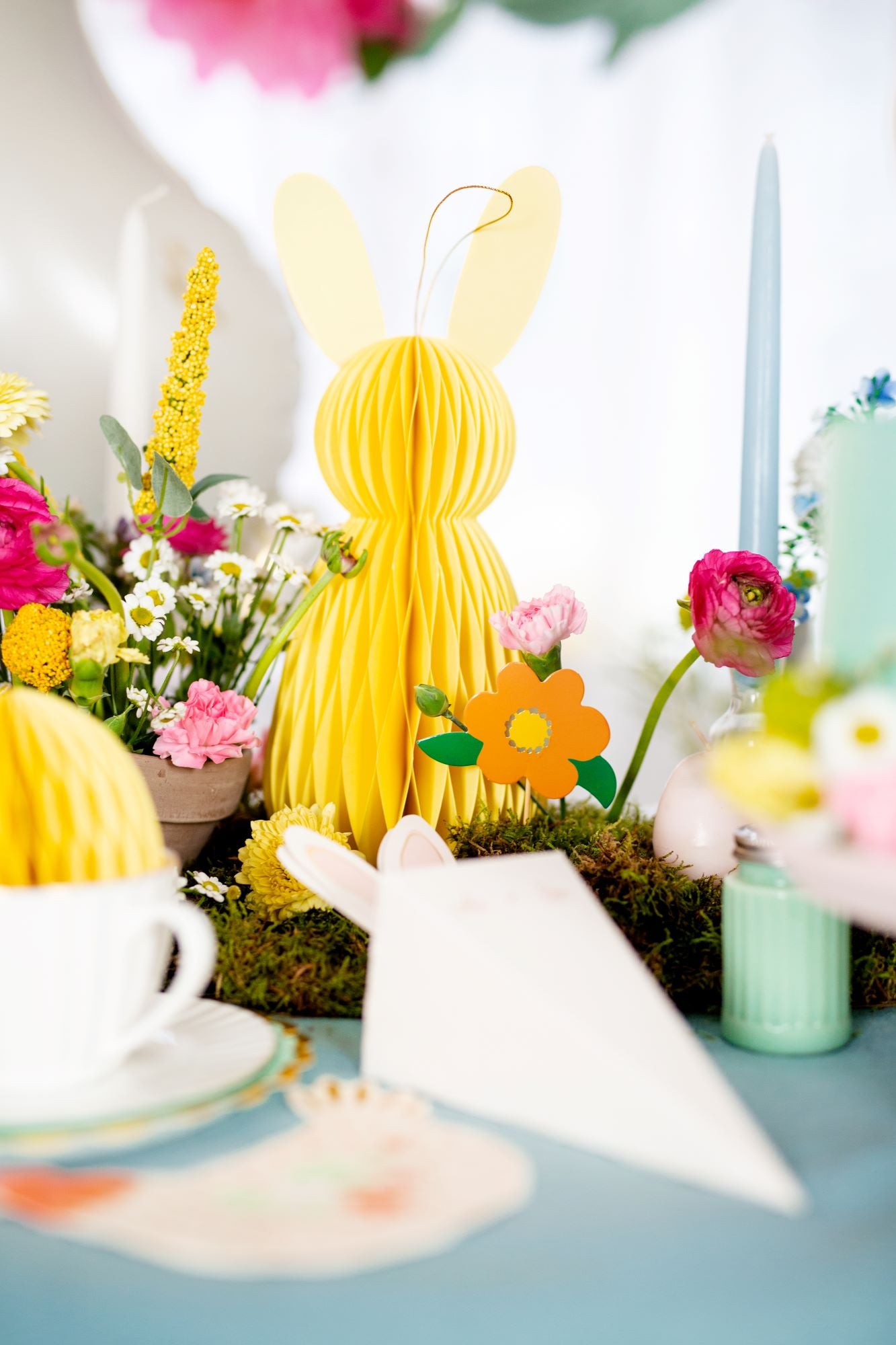 Yellow Easter Bunny Honeycomb Decorations 30cm