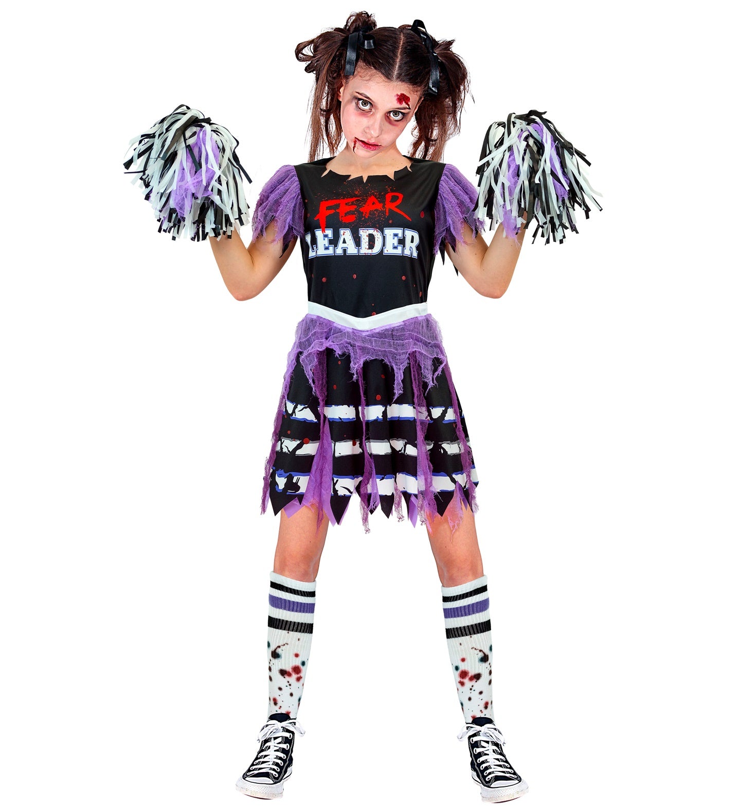 Zombie Cheerleader Girls Costume Purple