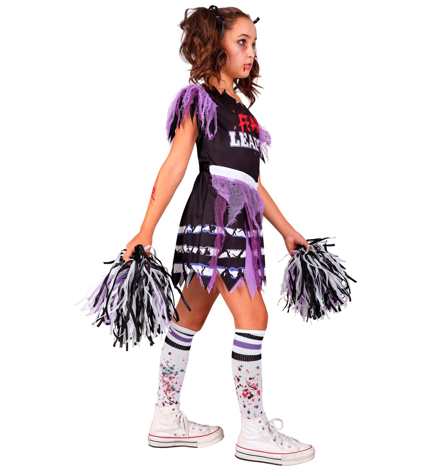 Zombie Cheerleader Girls Costume Purple