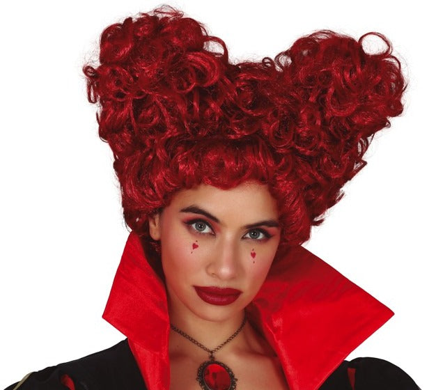 Ladies red Curly Queen Of Hearts Wig
