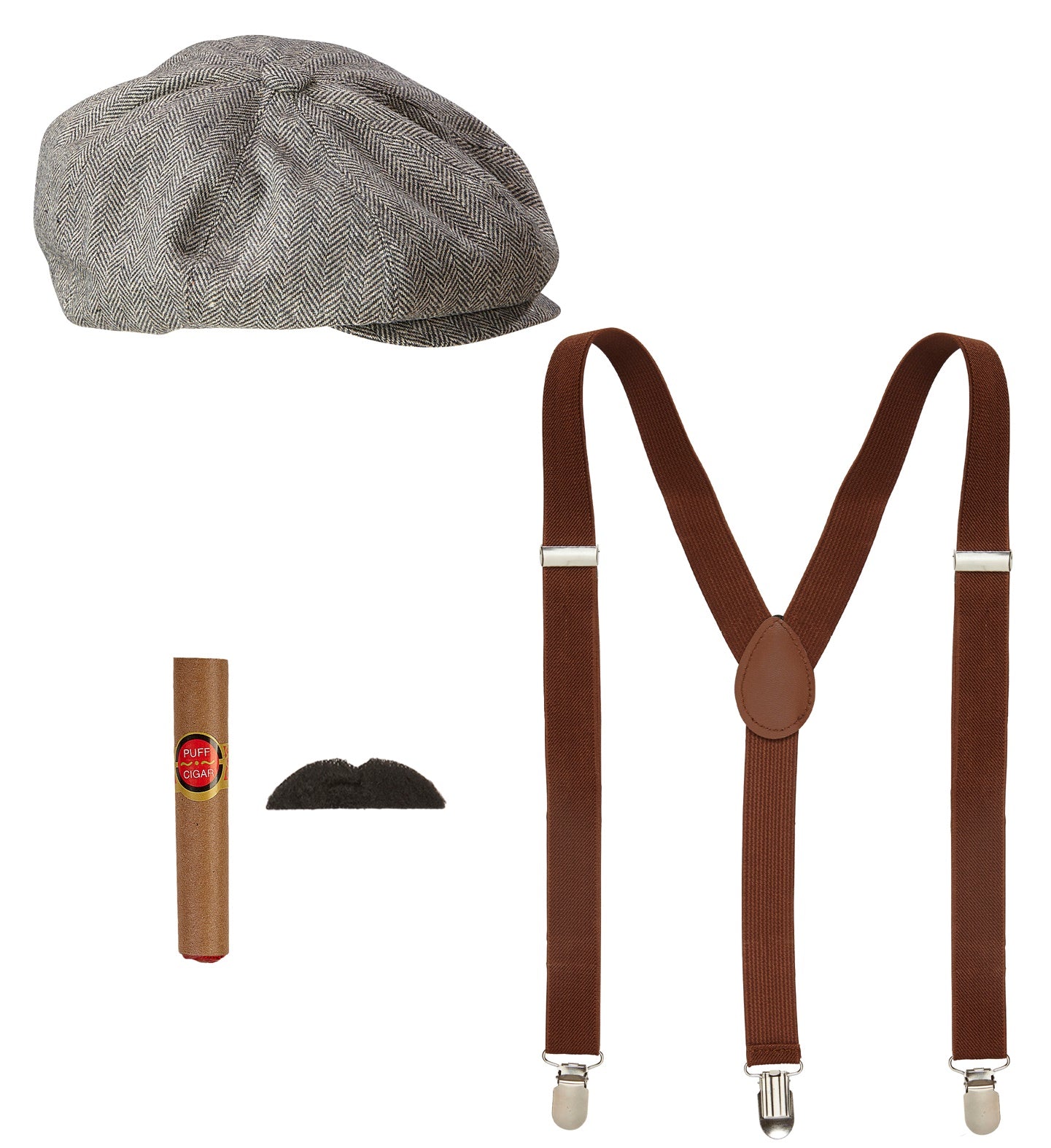 1920s Men's Gangster Costume Accessories Kit