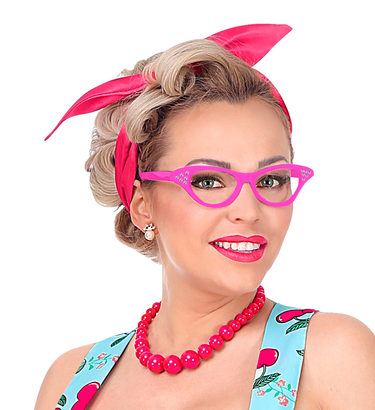 1950's Glasses Pink Costume Accessory for women