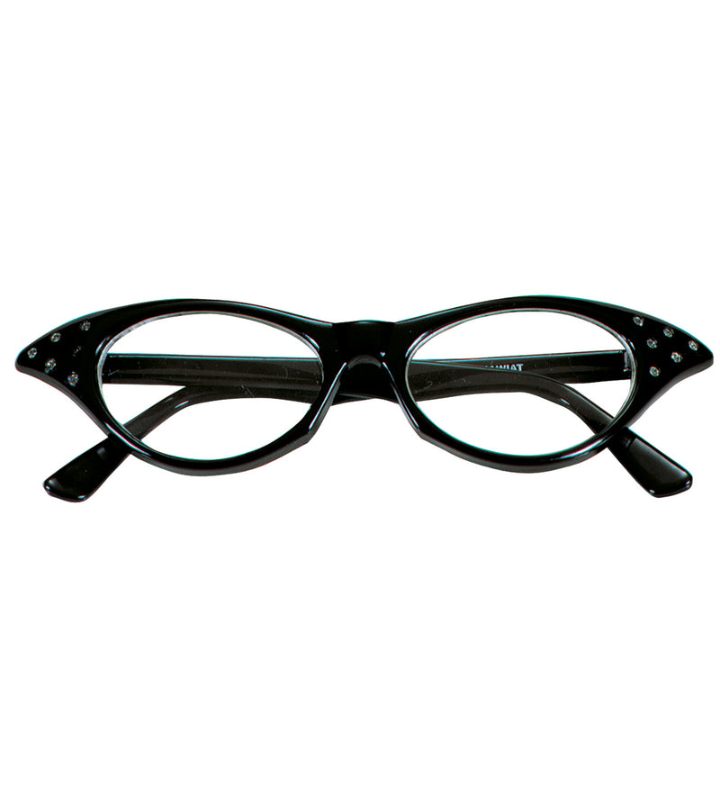 1950s Glasses Black Costume Accessory