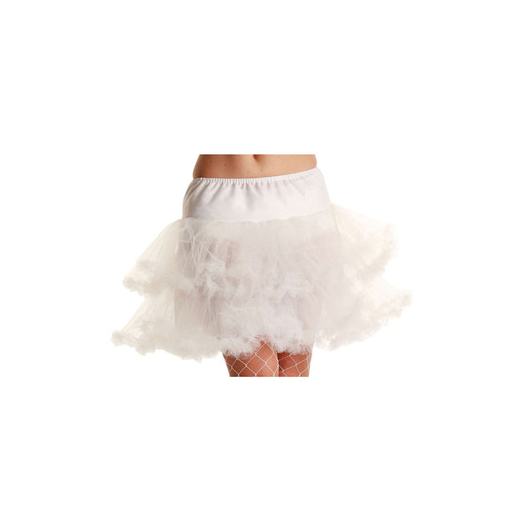 Ladies White Petticoat With 3 Layer Ruffle
