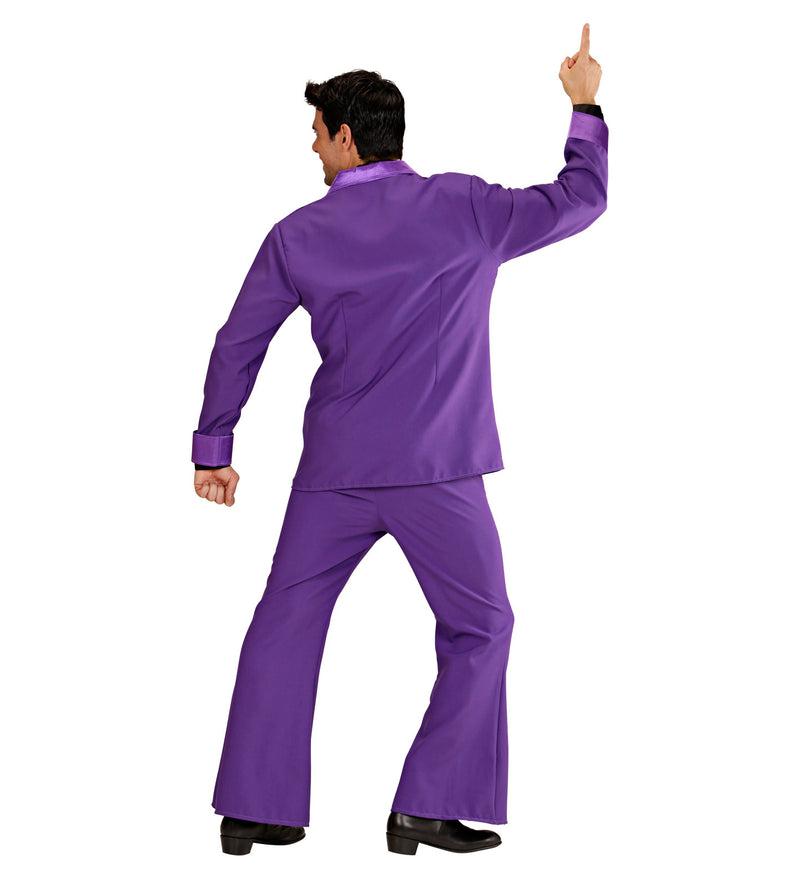 70's Disco Suit Costume Purple rear