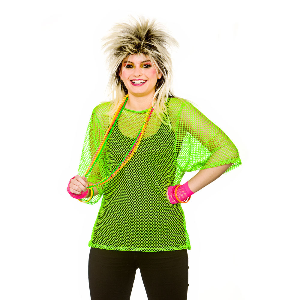 1980's Neon Green Mesh Top for fancy dress