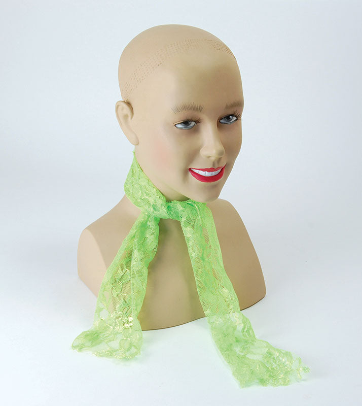 80's Neon Lace Scarf in Green costume Accessory