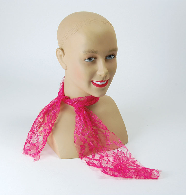 80's Neon Lace Scarf in Pink costume Accessory