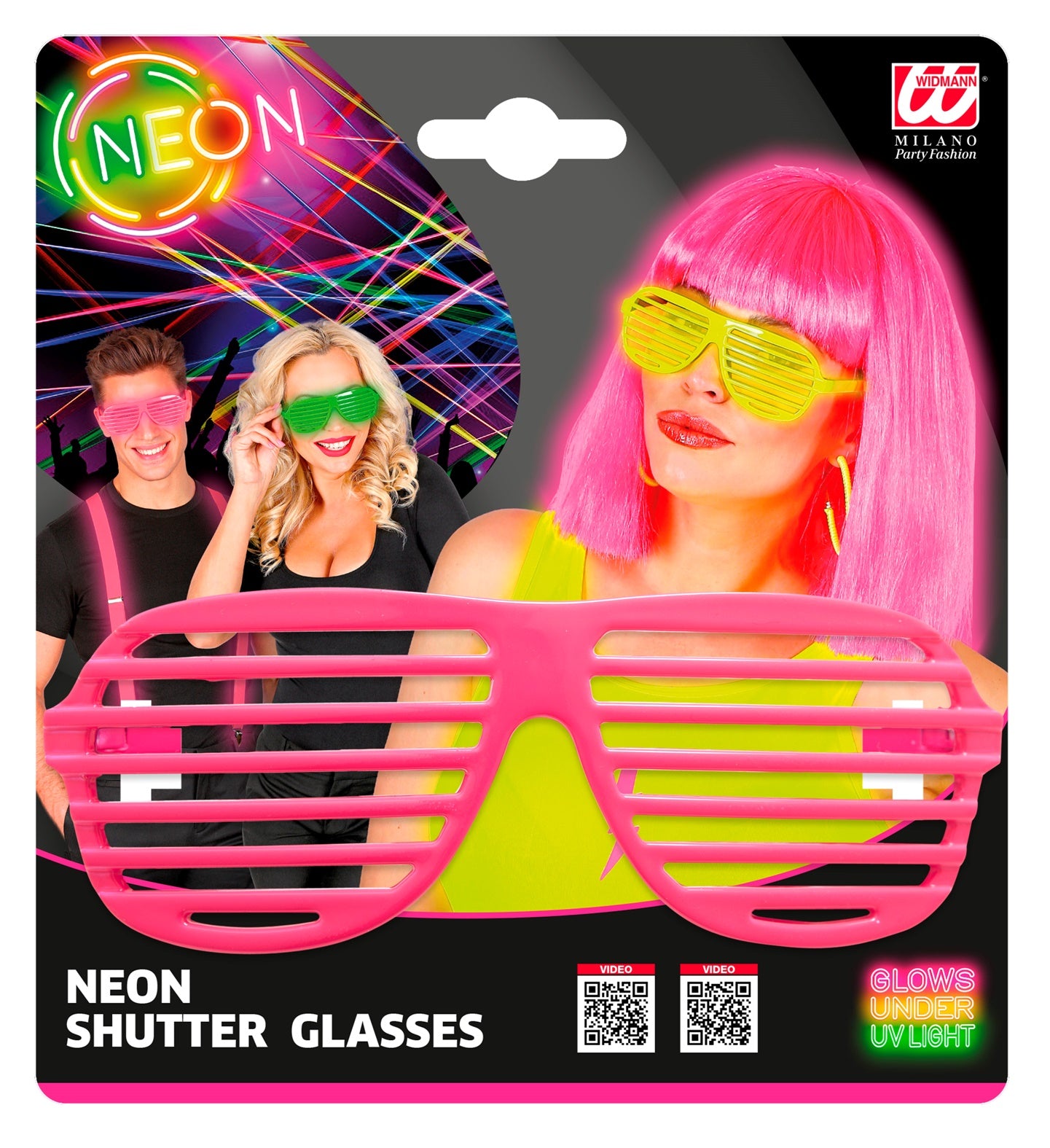 1980's Neon Pink Shutter Glasses