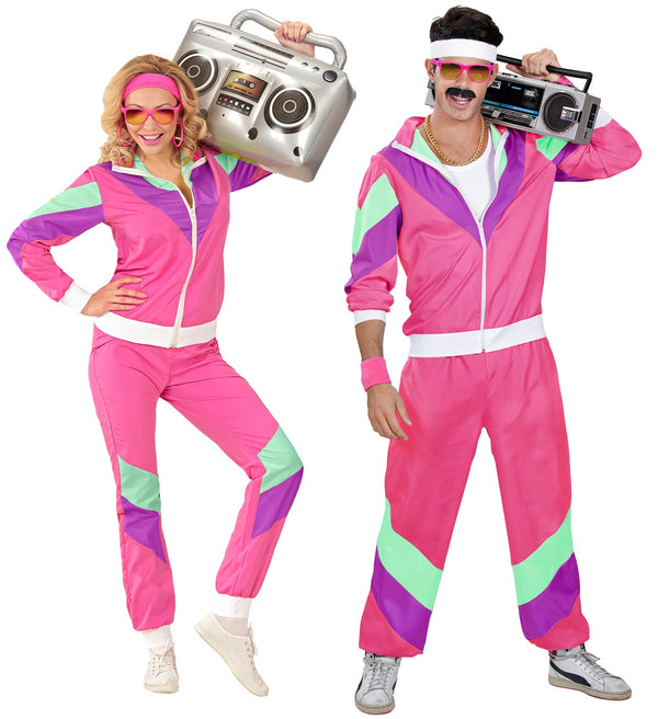 80's Pink Shell Suit Costume Unisex