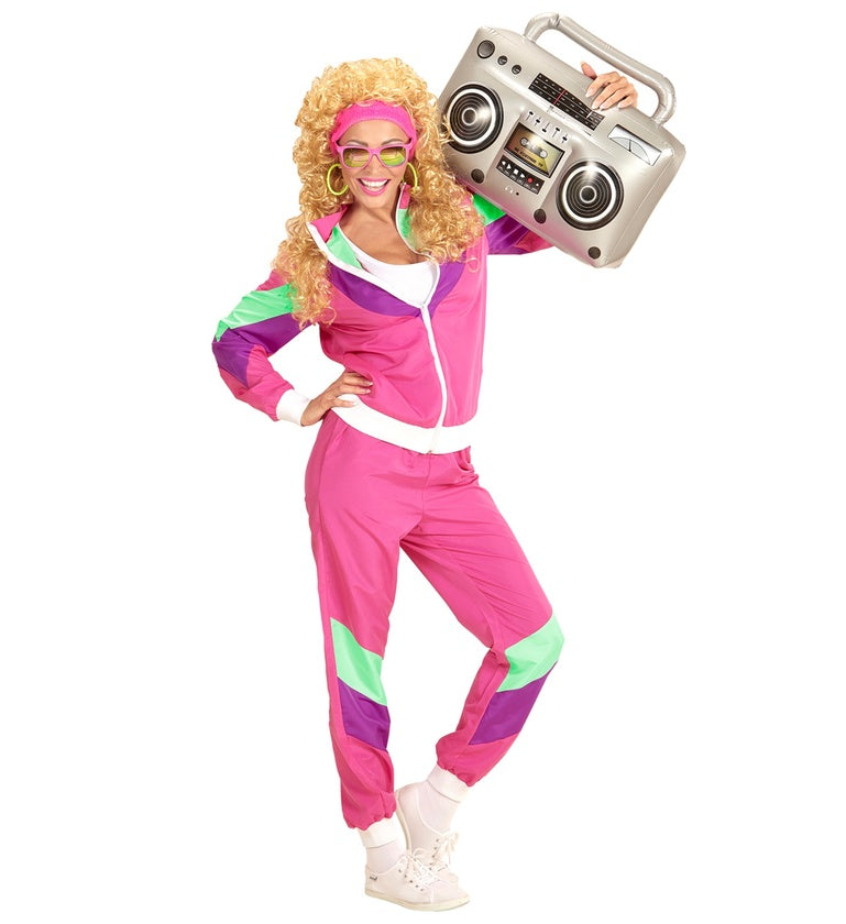 80's Pink Shell Suit fancy dress Outfit for woman