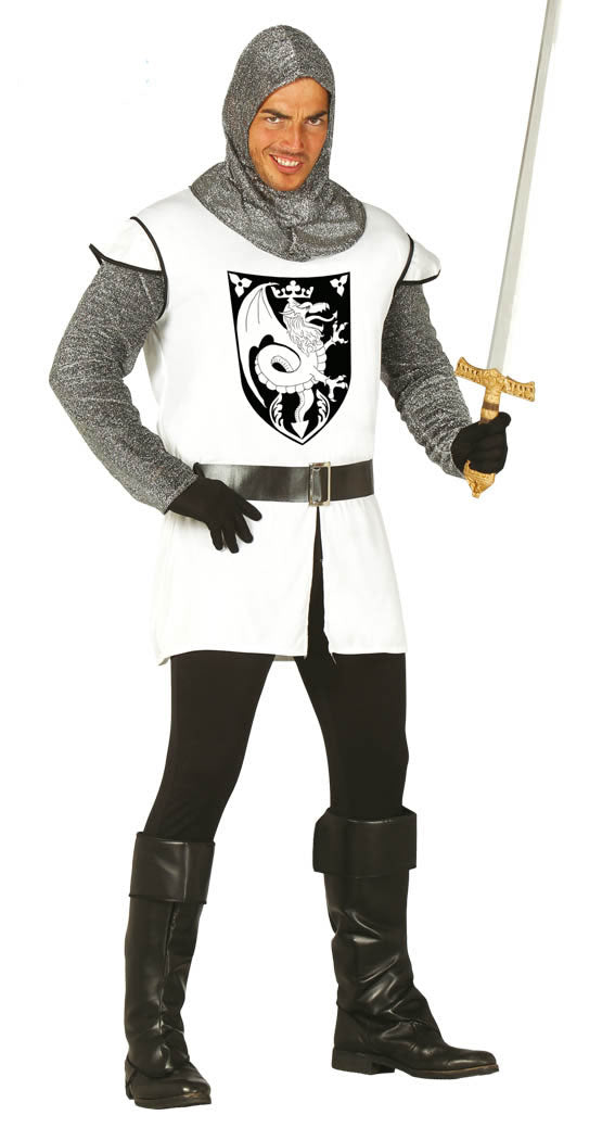 White Crusader Knight Medieval Costume for adults