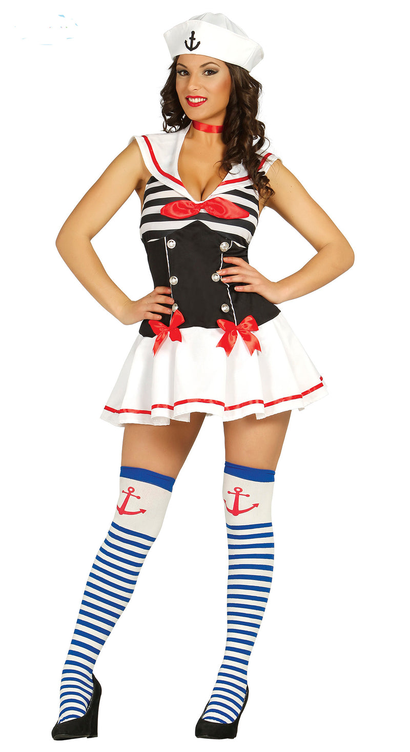 Adult Little Sailor Girl fancy dress costume.