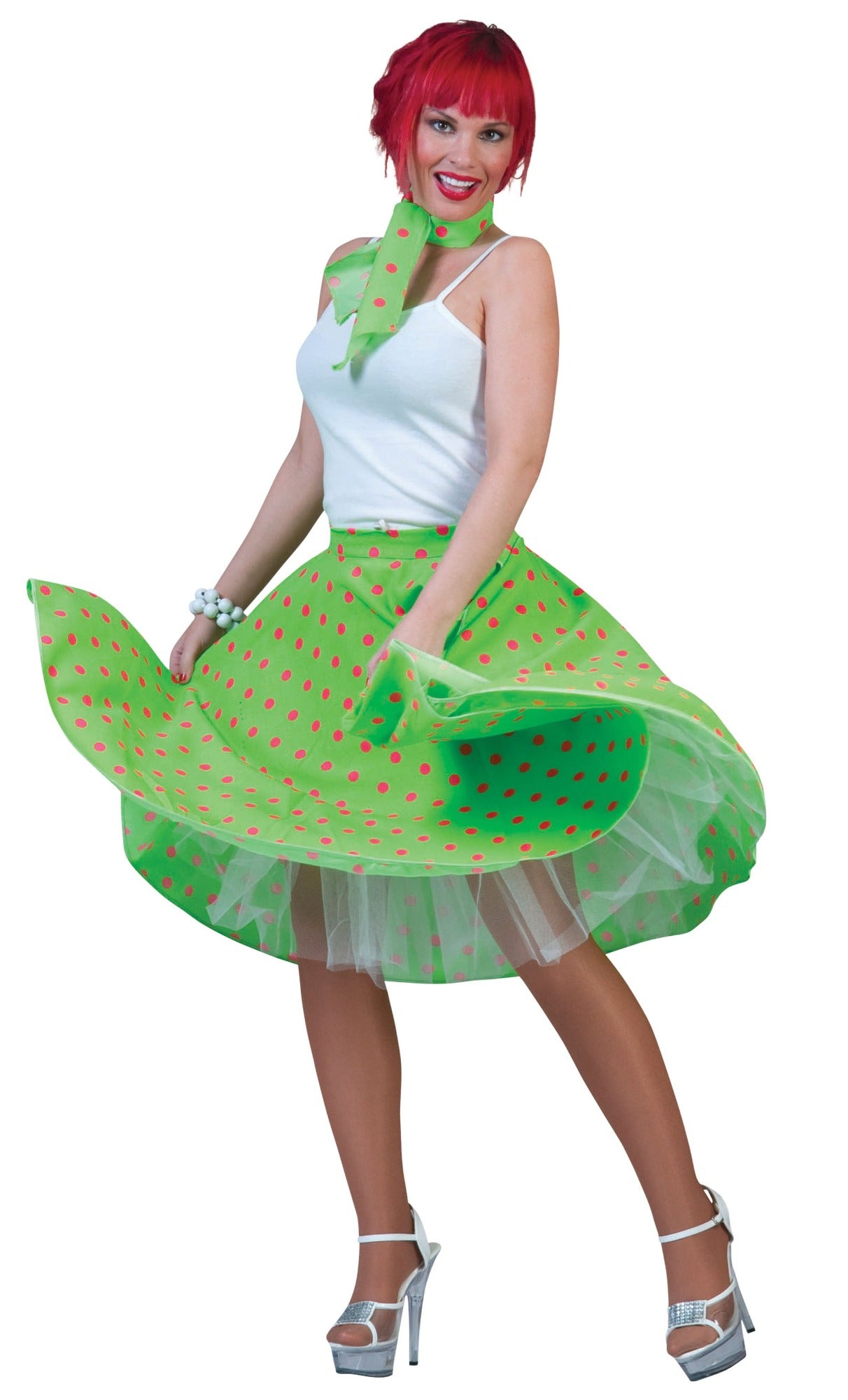 Adult 1950's Rock n Roll Skirt Green Costume