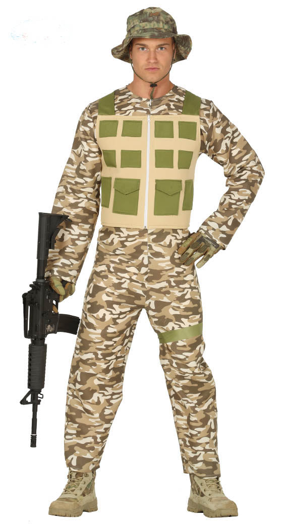 Adult Desert Army Military Soldier Commando Uniform Costume