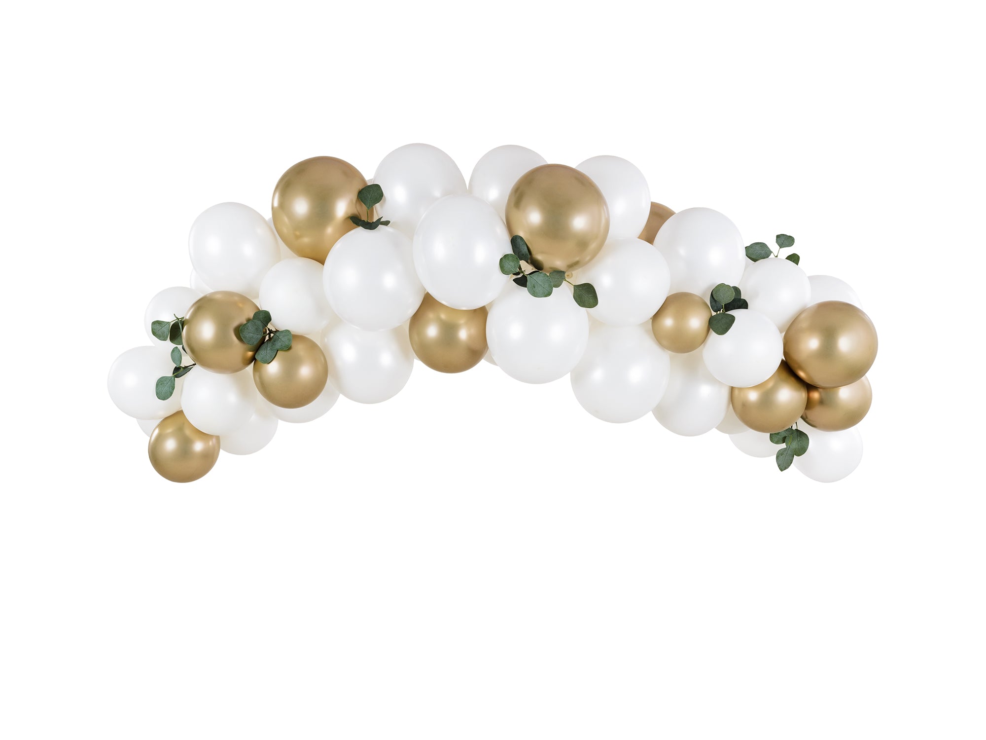 Balloon garland White and Gold, 200cm
