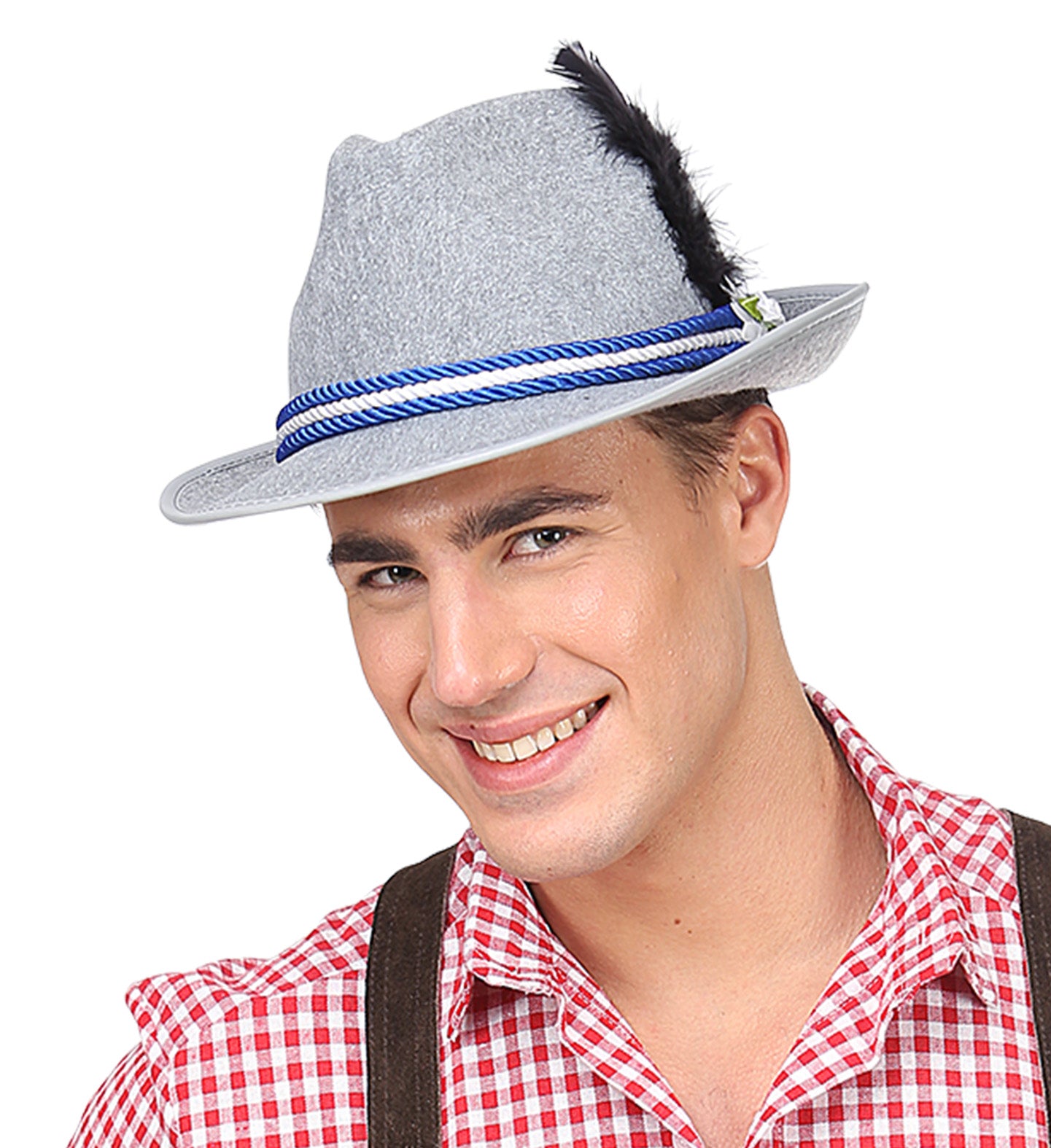 Bavarian Alpine Fedora Hat with Edelweiss & Feather