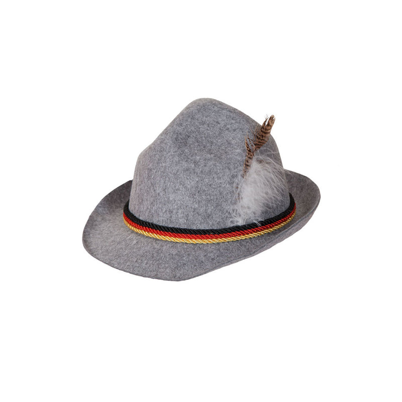 Bavarian Alpine Oktoberfest Hat Grey