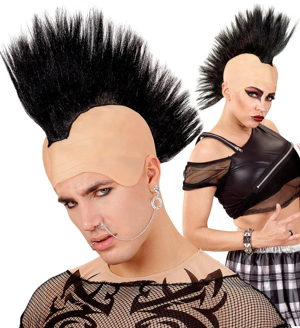 Black Crest Punk Wig Headpiece