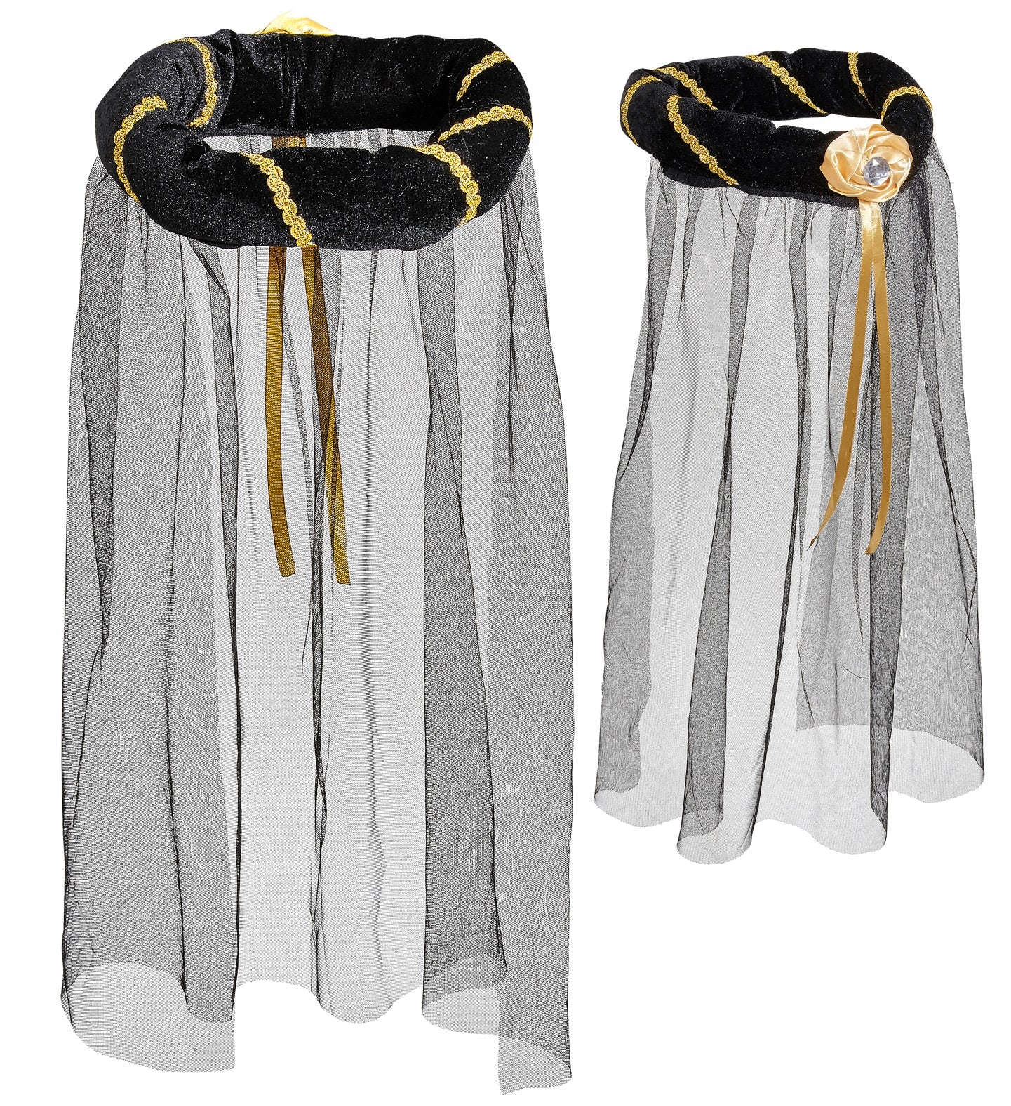 Black Medieval Headdress with Veil