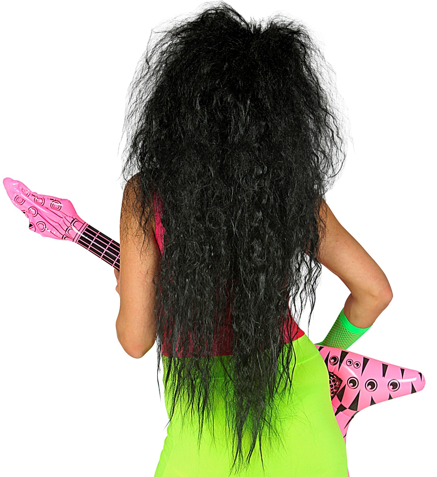 Black Oversized Rock Star Wig rear