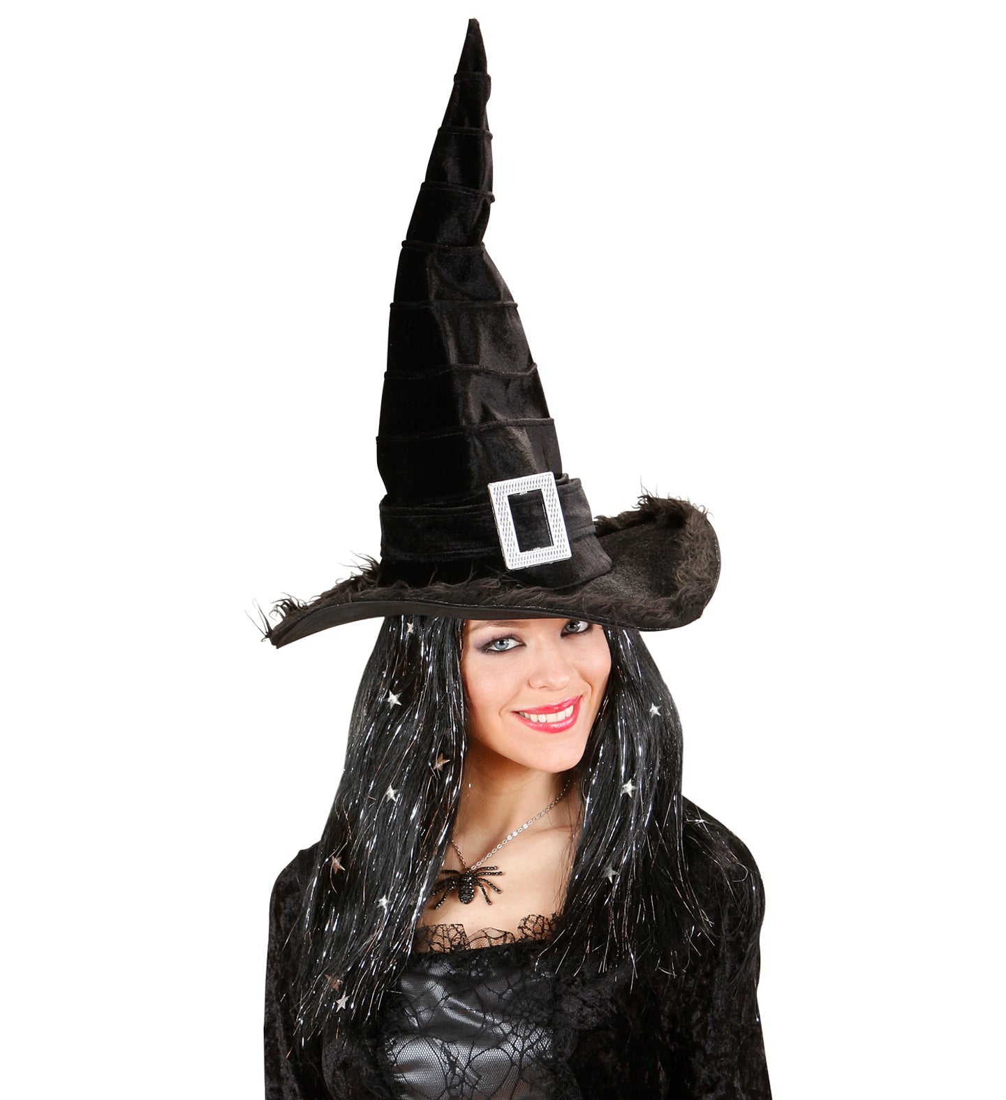 Black Witch Hat Plush Trim and buckle