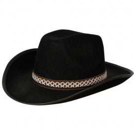 Black Felt Cowboy Hat Banded