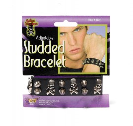 Black Studded Skull Bracelet