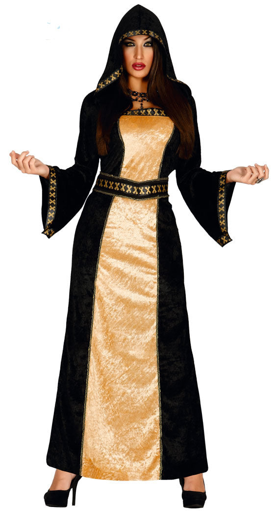 Black and Gold Priestess Robe Costume