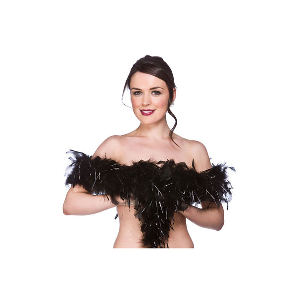 Black and Silver Feather Boa