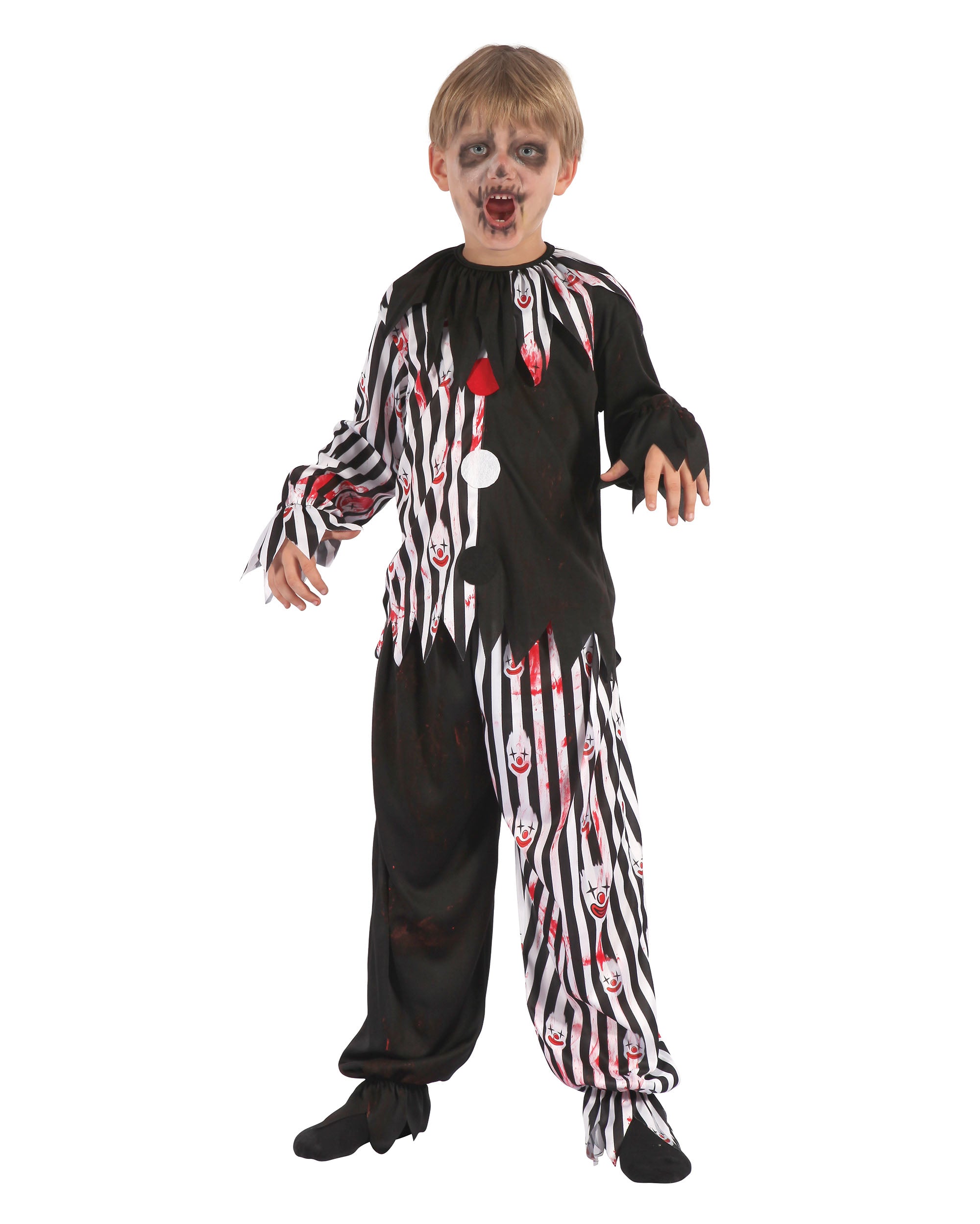 Bloody Harlequin Clown Costume for a boy