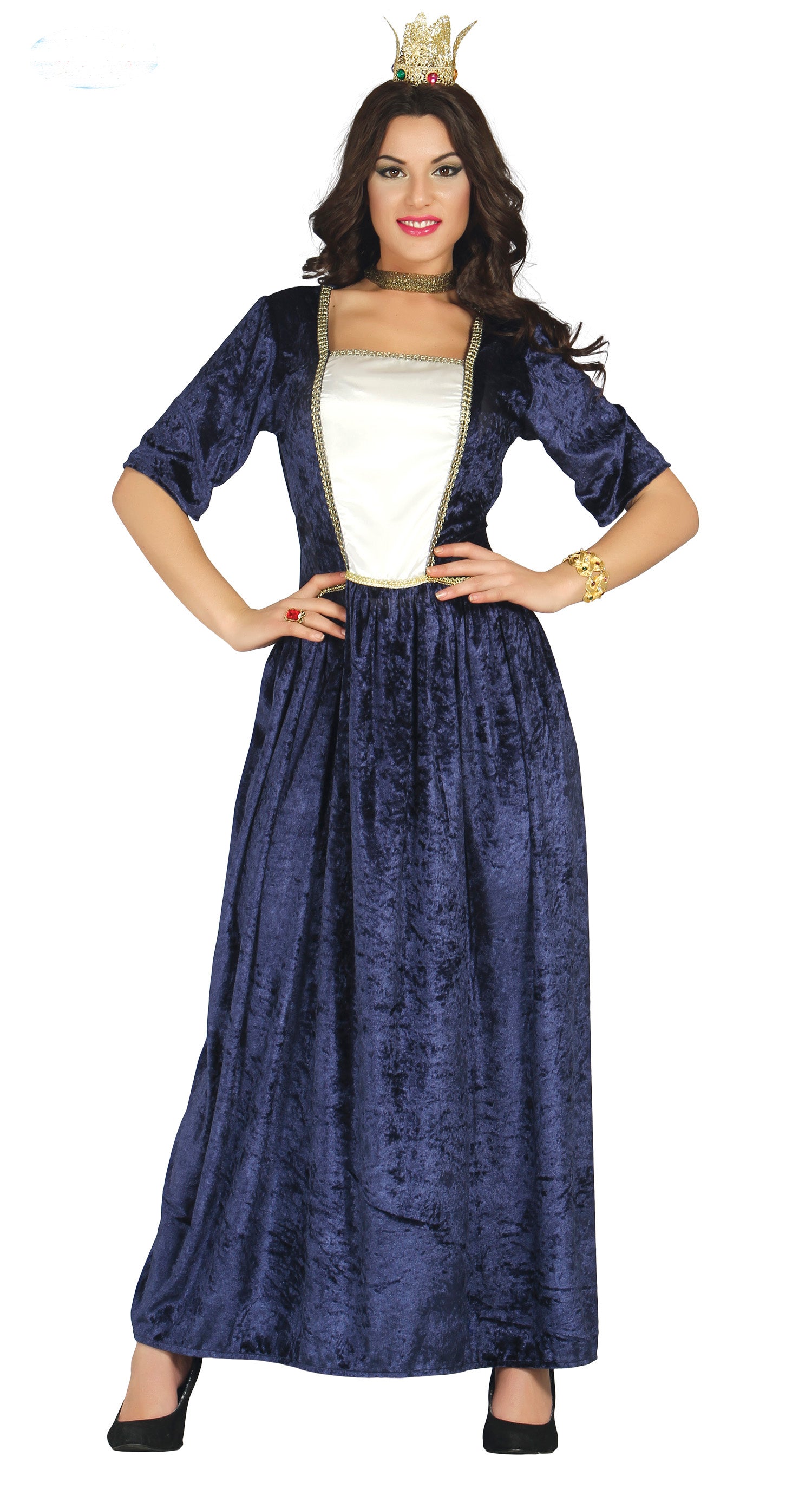 Blue Renaissance Maiden ladies fancy dress costume