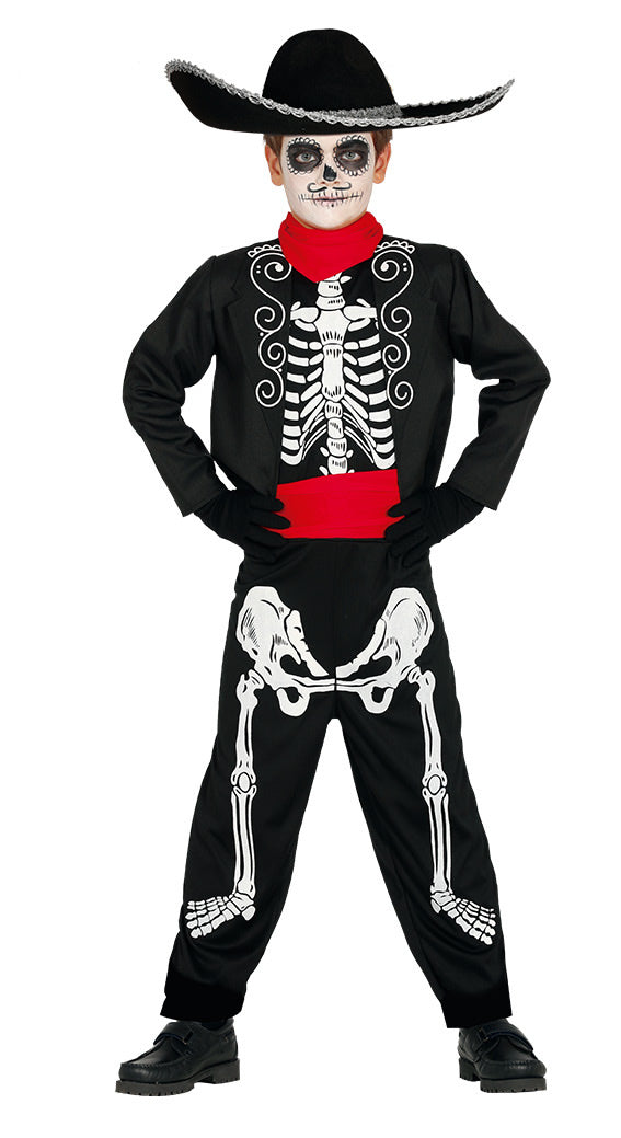 Day of the Dead Senor Skeleton Costume Suit for Boys