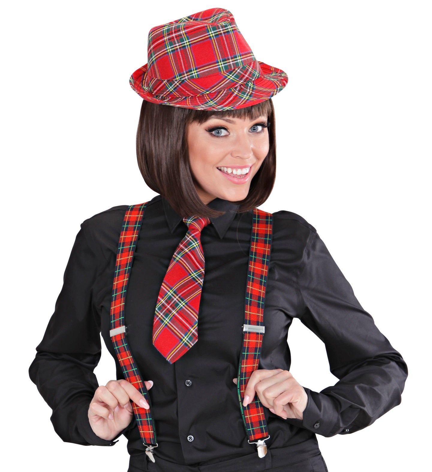 Tartan Punk Braces Costume Accessory Tartan Punk Braces Costume Accessory