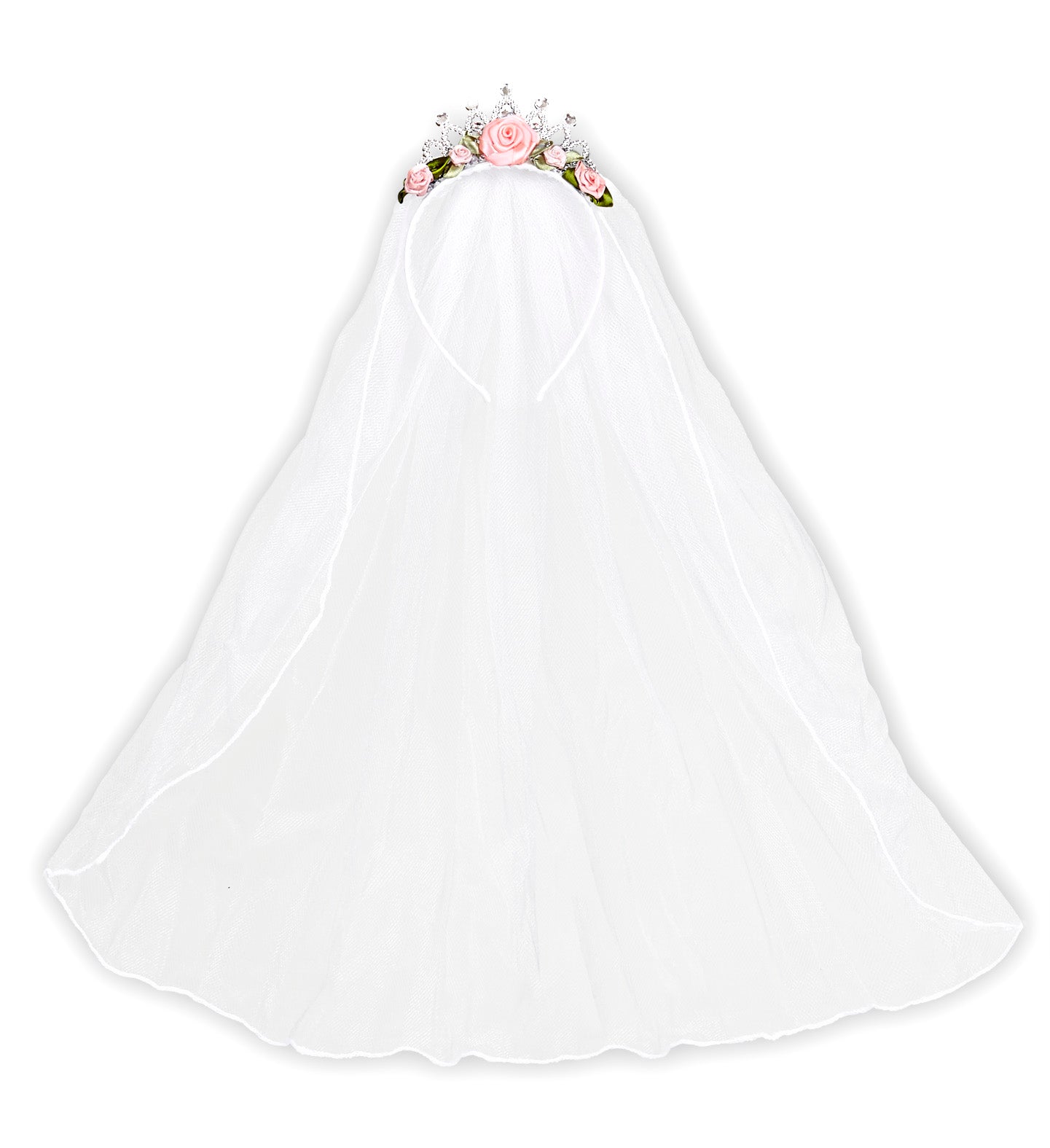 Bridal Veil Tiara With Roses & Diamonds for hen