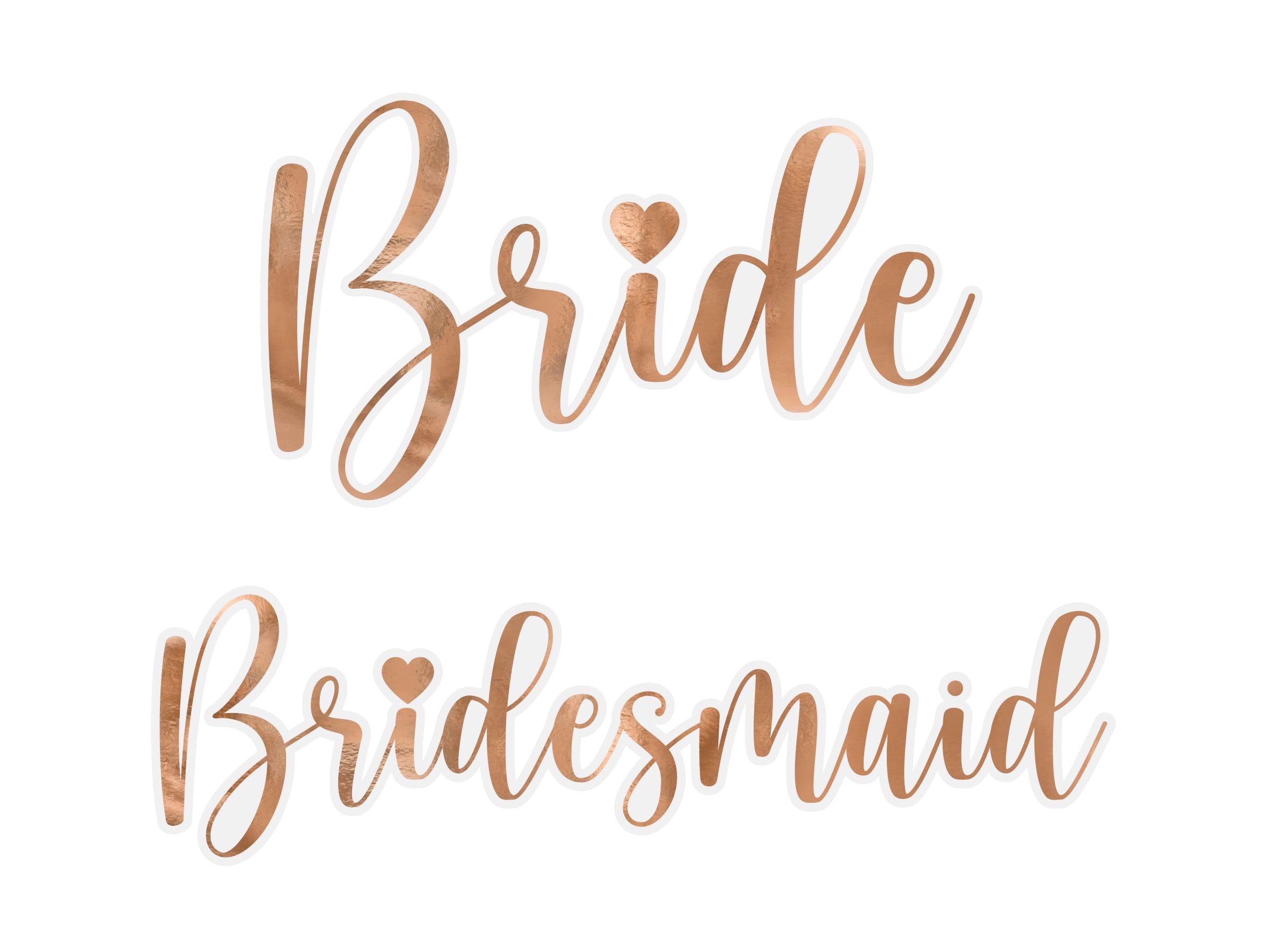 Bride Bridesmaid Glass Stickers