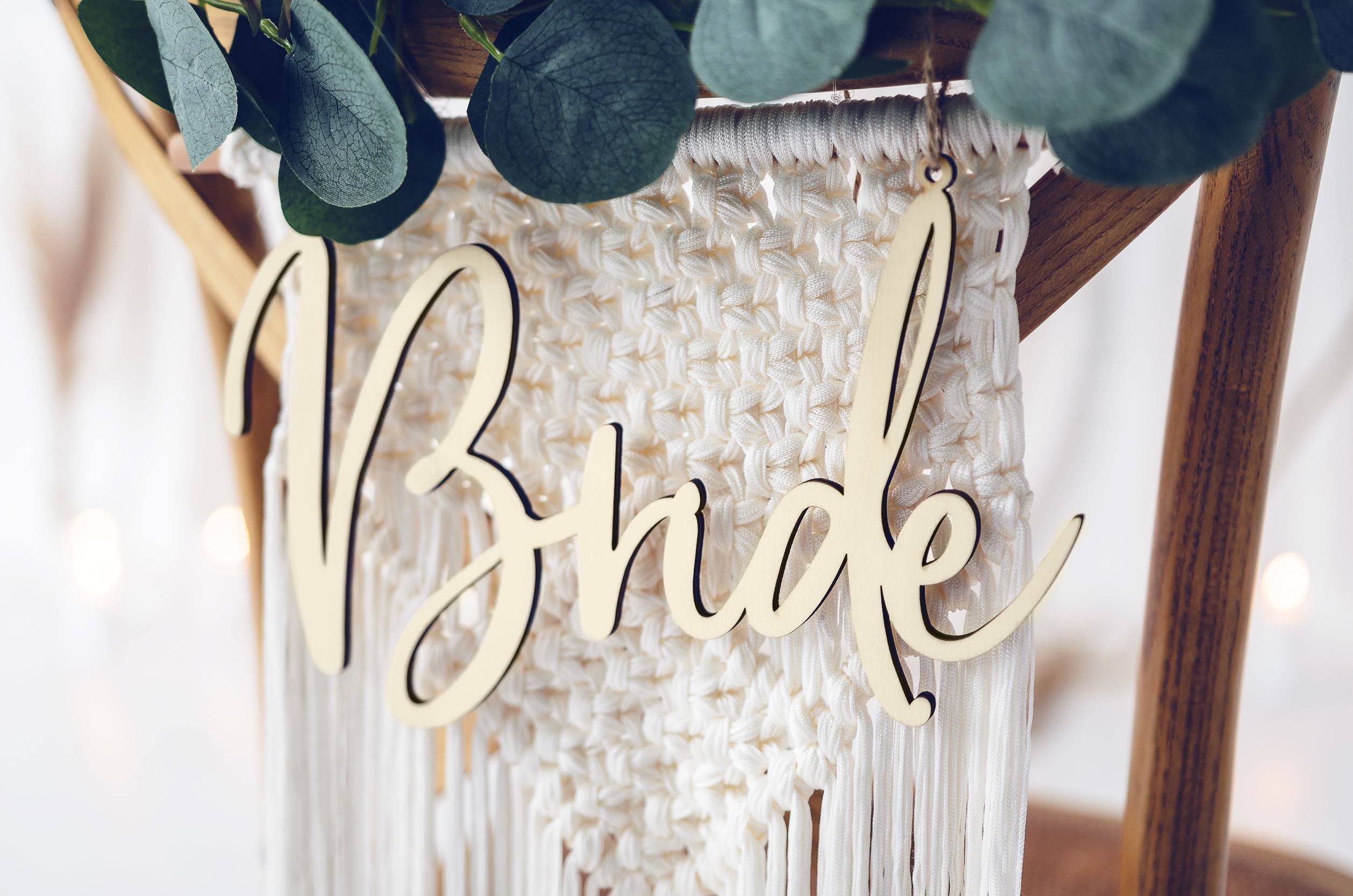 Bride Wooden Chair Signs