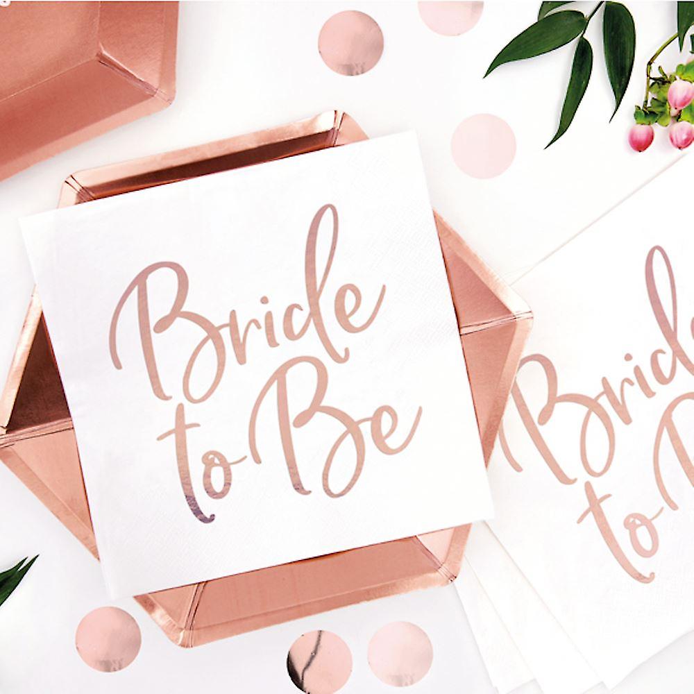 Bride To Be Napkins Rose Gold pack of 10