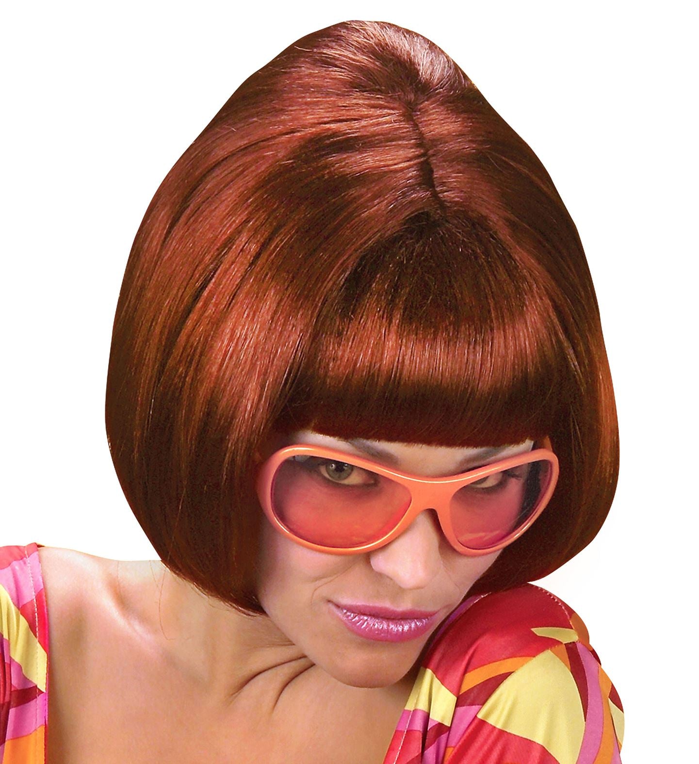 Burgundy 1970's Party Girl Wig