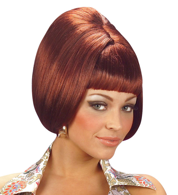Burgundy 70's Party Girl Wig