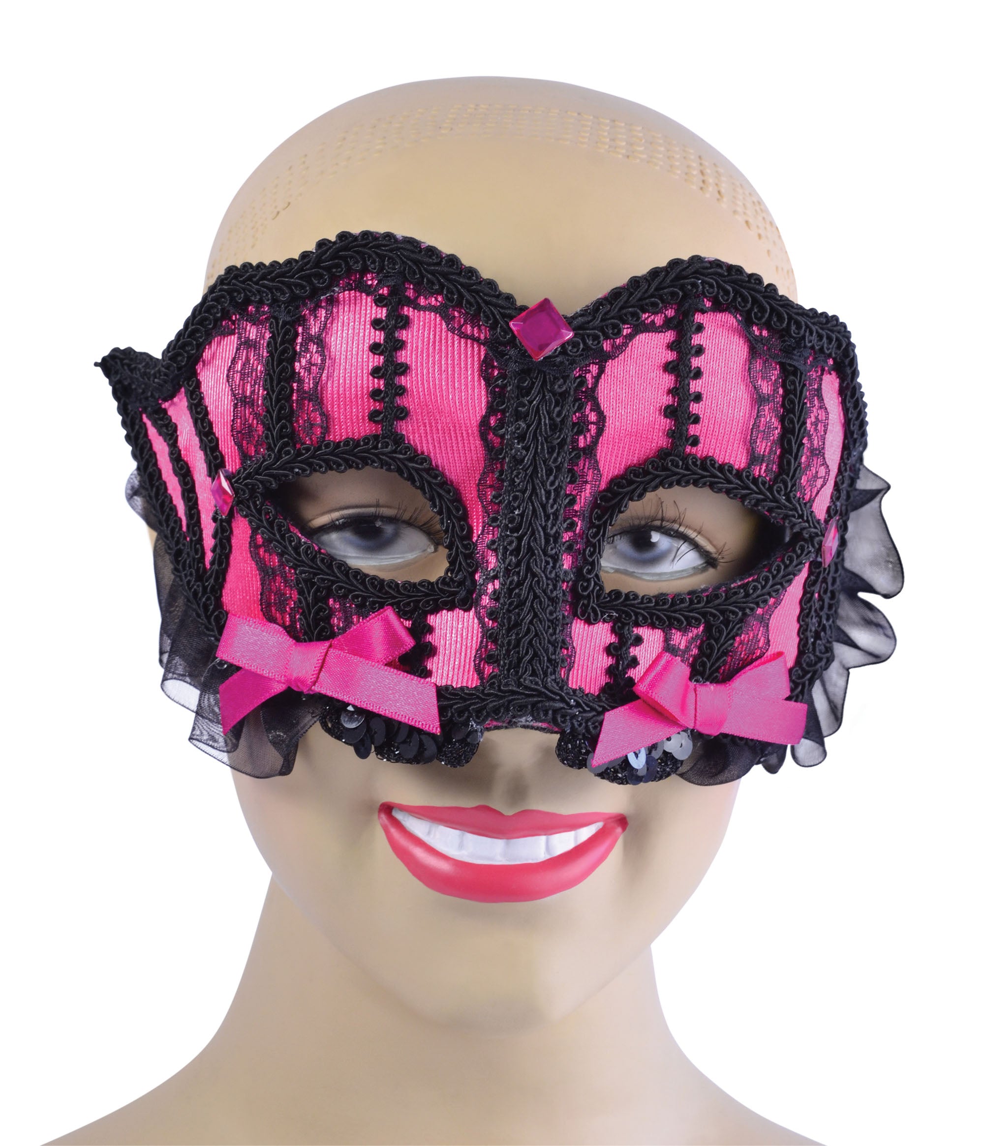 Pink Burlesque Masquerade Mask