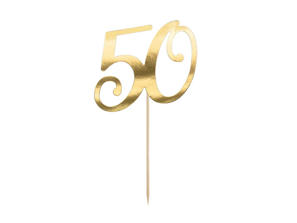 Cake Topper 50th Birthday Gold