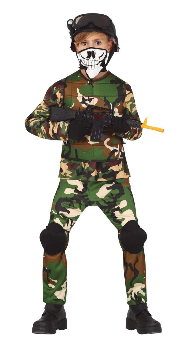 Camouflage Soldier Army Costume Boys