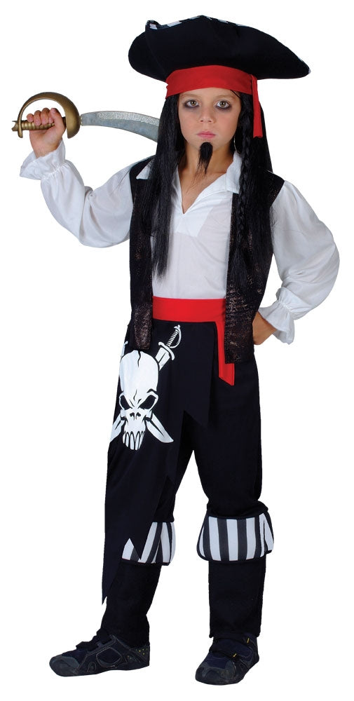Boys Pirate Captain Blackheart Fancy Dress Costume 