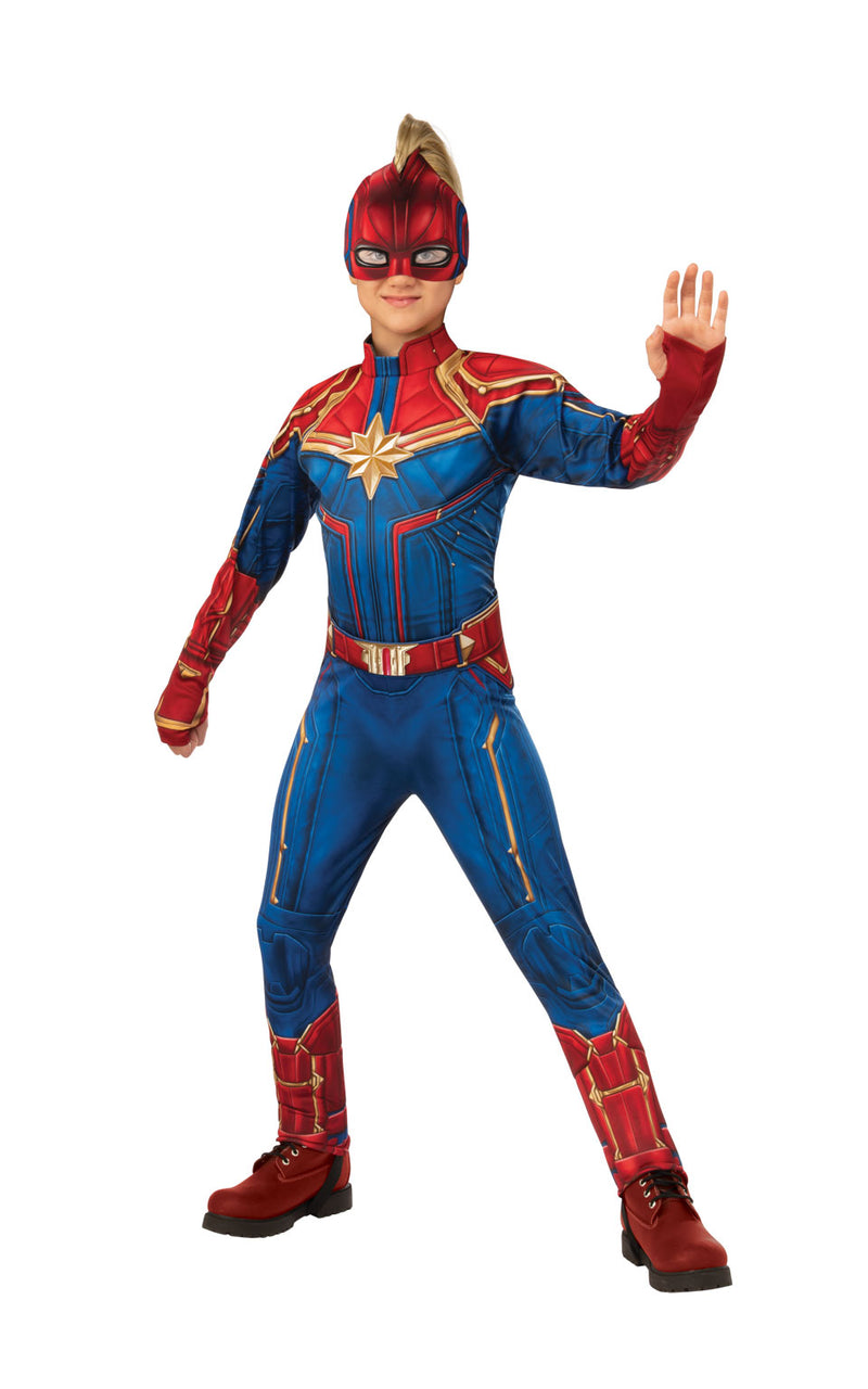Captain Marvel Deluxe hero costume for children.