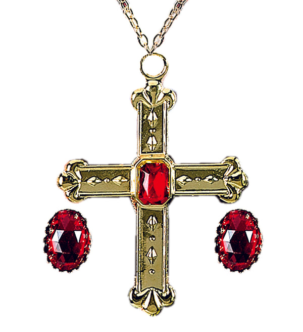 Cardinal Cross Necklace and Ring Set