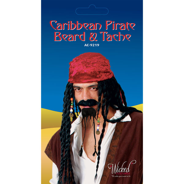 Caribbean Pirate Beard and Moustache Set