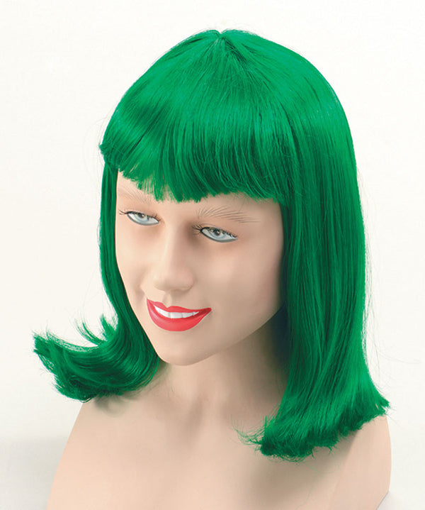 deluxe emerald green cheerleader wig