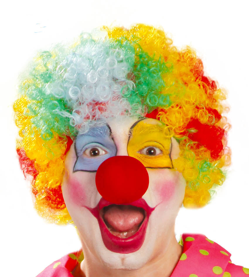 Clown Multicoloured curly Wig